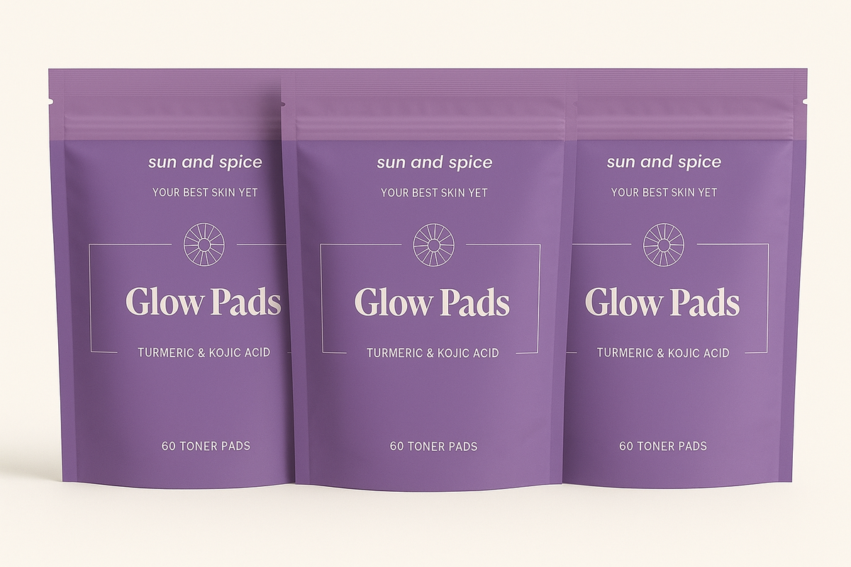✨ Sun & Spice Ayurvedic Turmeric Glow Pads - Exfoliate, Brighten & Refresh - 3 Pack