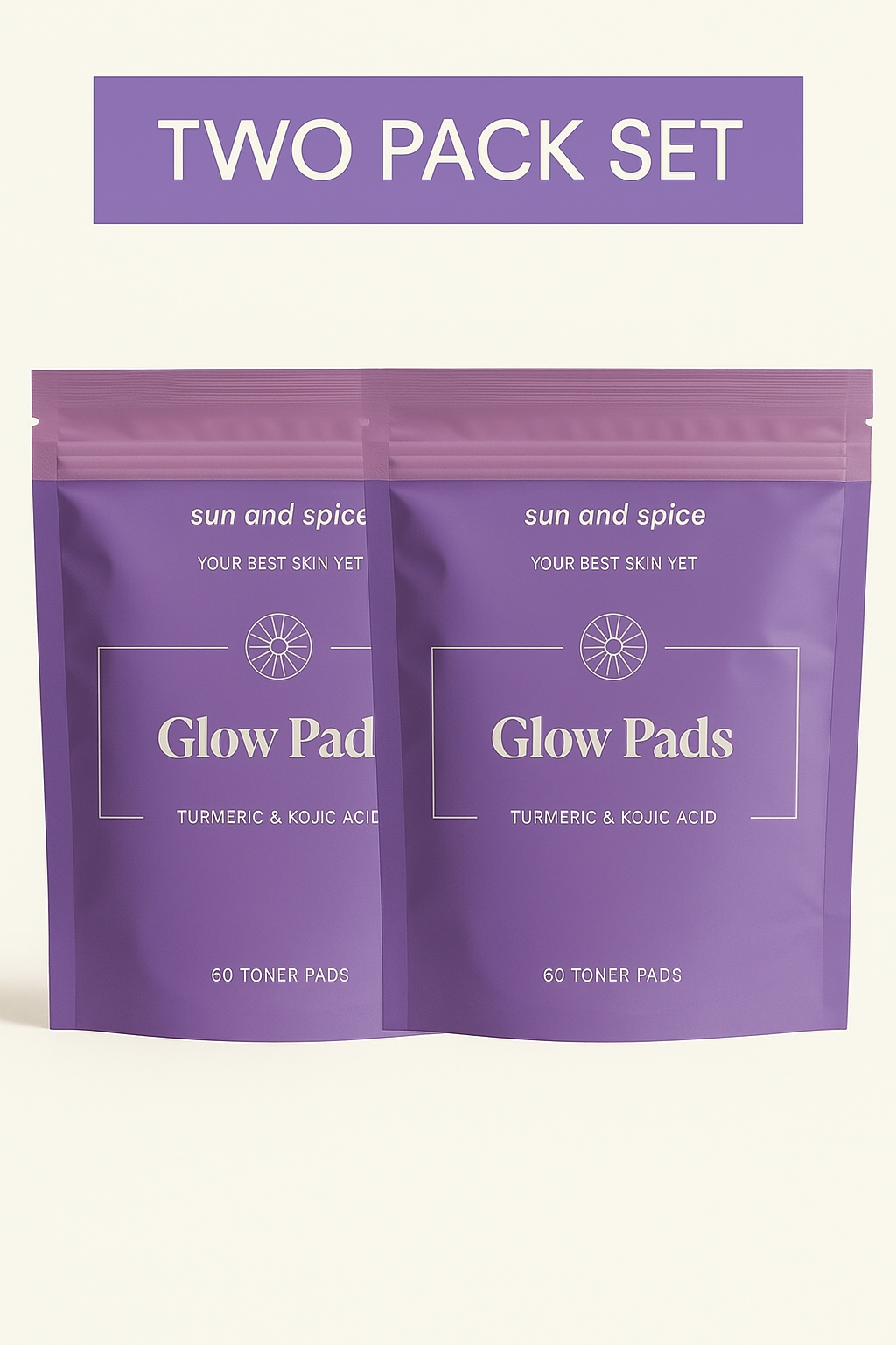 ✨ Sun & Spice Ayurvedic Turmeric Glow Pads - Exfoliate, Brighten & Refresh - 2 Pack