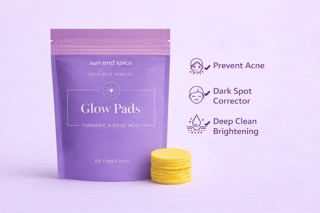 ✨ Sun & Spice Ayurvedic Turmeric Glow Pads - Exfoliate, Brighten & Refresh