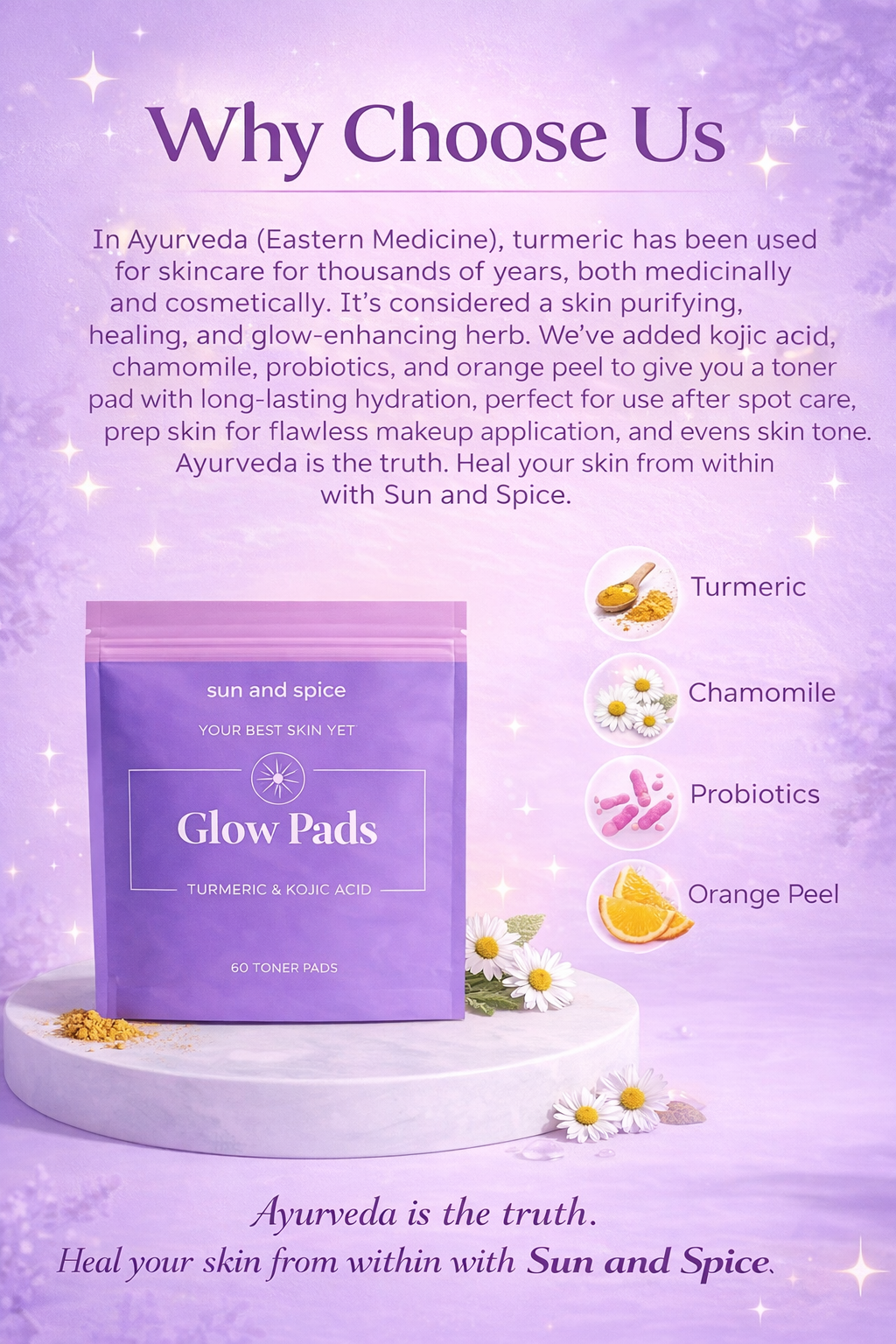 ✨ Sun & Spice Ayurvedic Turmeric Glow Pads - Exfoliate, Brighten & Refresh